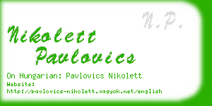 nikolett pavlovics business card